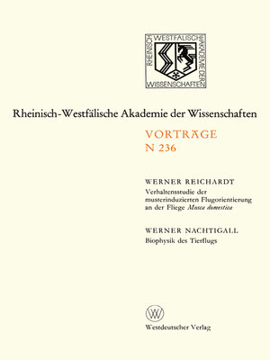 cover image of Verhaltensstudie der musterinduzierten Flugorientierung an der Fliege Musca domestica. Biophysik des Tierflugs